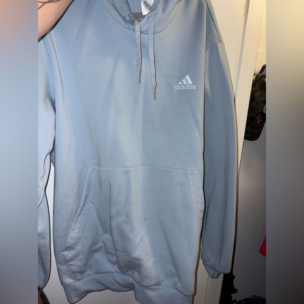 Adidas Men's Light Blue Hoodie